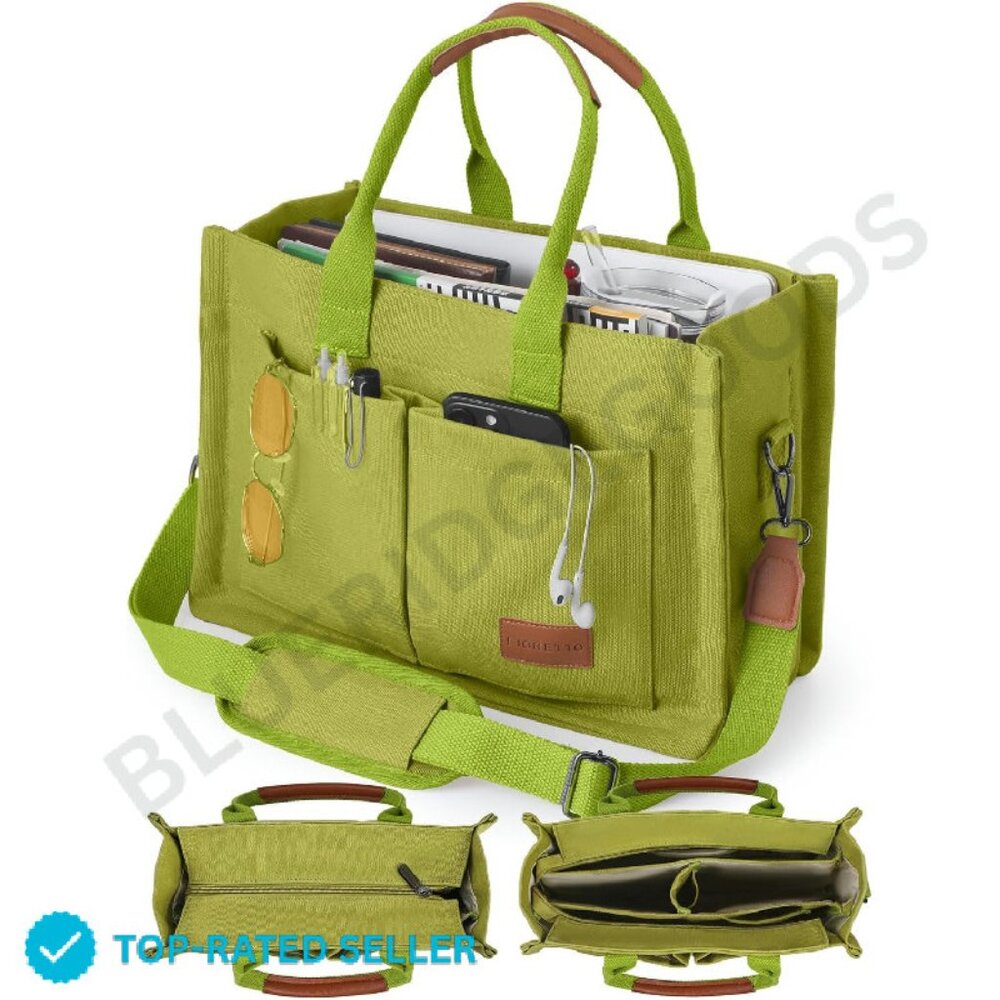 Brand New Fioretto Tote Medium Green Work Bag